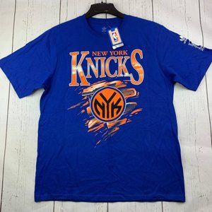 New York Knicks NBA Large Adidas‎ Graphic Print T-Shirt Blue New Men